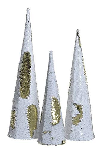 Cônes de Noël réversibles blanc et or Kaemingk pour changer de décor