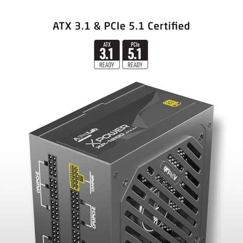 Image of ProLab Design XPower XP-1200 Power Supply Unit|1200w 80+Gold|Fully Modular|Japanese Capacitor|ATX 3.1 PCIE 5.1 Support|600w 12v-2x6 Connector|120mm Hydro Bearing Fan|Black Flat Cables|5 Year Warranty