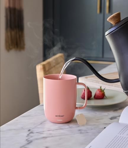 Image of Ember Temperature Control Smart Mug 2, 14 Oz, App-Controlled Heated Coffee Mug with 80 Min Battery Life and Improved Design, Grapefruit
