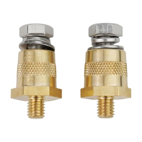 Battery Terminal Connectors 2 M8 Brass Adapters with Stainless Screws for Secure Connection