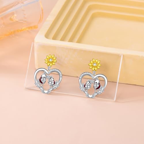 Spider/Squirrel/Snake/Raven/Bee/Scorpion/Ladybug/Duck/Penguin Earrings Sterling 925 Silver Dangle Earrings Animal Jewelry Gift for Women2