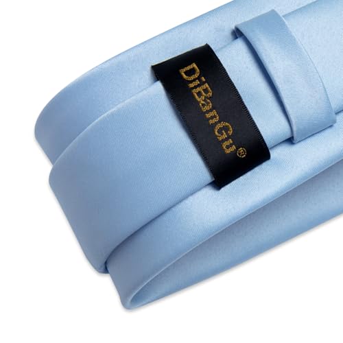 Image of DiBanGu Mens Solid Color Tie and Pocket Square Set Woven Silk Plain Necktie & Handkerchief for Men Wedding Party Formal