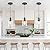 hansang 3 Pack Pendant Lights for Kitchen Island, Modern Black Hanging Light Fixture, 47Inches Island Lights, Adjustable Rope, Farmhouse Clear Glass, E26 Base, Bulbs Not Included