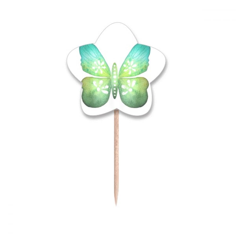 Cure-dents en forme d'étoile vert avec motif floral chic pour table