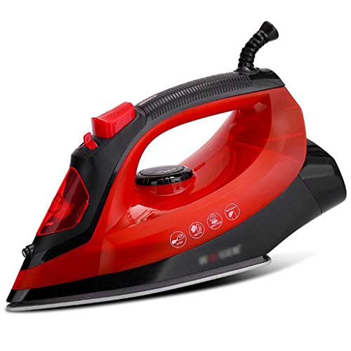 2400W Steam Iron Portable Electric Garment Steamer for Clothing Iron Adjustable Ceramic Soleplate Iron Ironing Sonifer (Color : Red)