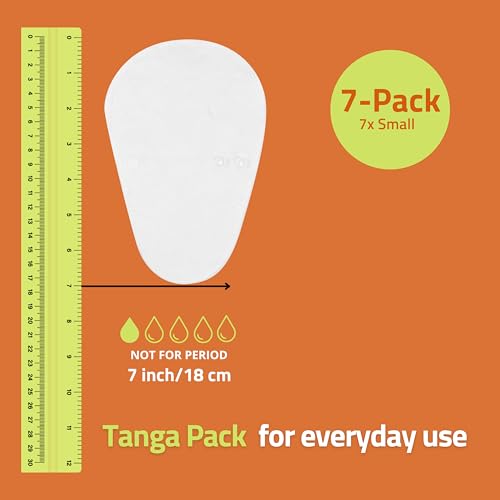 Image of Non-Slip (Premium) Reusable Organic Panty Liners for Women & Teens (Tanga 7-Pack) - Breathable High-Temp Washable Cotton Cloth Panty Liners for Vaginal Discharge - Keep You Fresh & Dry for Daily Use