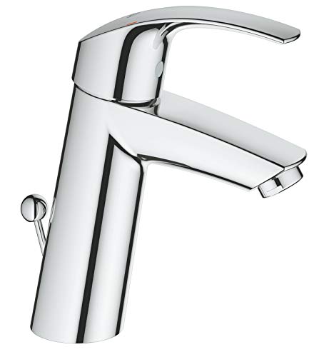 GROHE Eurosmart - Badarmatur Einhand- Waschtischarmatur (M- Auslauf, mit Zugstangen- Auslaufgarnitur) , chrom, 23322001 - Image 3