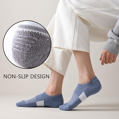 Image of EPEIUS Thick No Show Socks for Women Athletic Ankle Socks Cushioned Running Low Cut Non Slip Footies 3 /6 Pairs