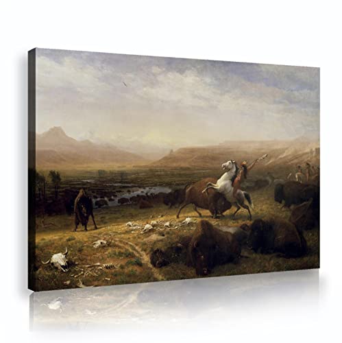 Toile Le Dernier des Buffles Albert Bierstadt pour un salon style chalet élégant