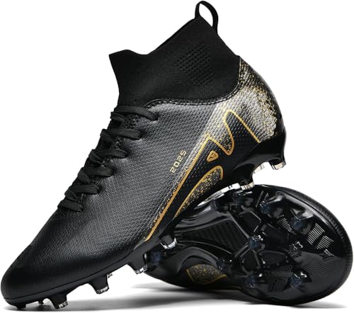 Kmrlofiy Voetbalschoenen voor heren, professionele voetbalschoenen, high top spike cleats voetbalschoenen, outdoor, sport, atletics voor heren en jongens, sportschoenen, trainingsschoenen, 42 EU
