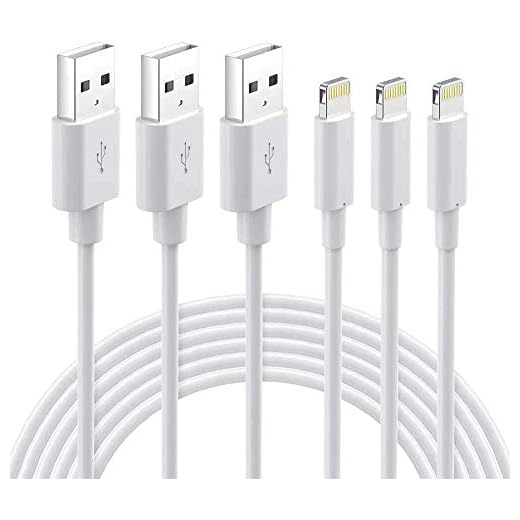 Lightning Cable MFi Certified - iPhone Charger 3Pack 3FT Lightning to USB A Charging Cable Cord Compatible with iPhone 13 12 SE 2020 11 Xs Max XR X 8 7 6S 6 Plus 5S iPad Pro iPod Airpods - White