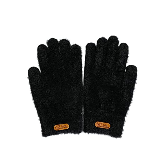 Image of Women Winter Gloves Soft Fur Angora Rabbit Wool Casual Running windproof Hand Gloves with Touchscreen fingers