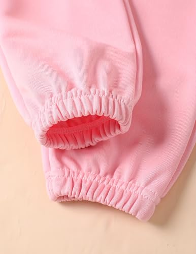 Girls' 3 Pcs Letter Graphic Print Sweatpants Kids Athletic Joggers Pants with Pockets 4-14 Years4