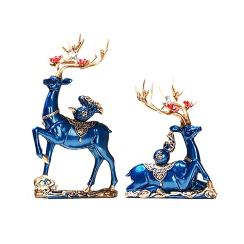 CMQTHINGS Statue Decoration Elk Statue Reindeer Sculpture Lover Ornament Art Animal Figure Deer Couple Figurines Figurine Decorative