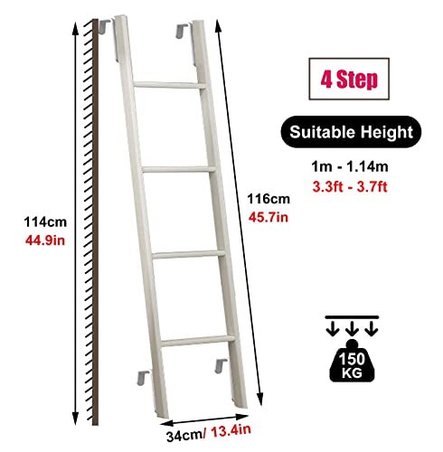 Escalera para litera con gancho resistente para cama elevada de 116 cm 4