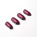 24pcs Vampire Queen Fake Nails Short Sharp Head Wine Red Sliver Side Full Cover Nail Tips