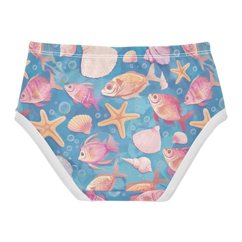 Wusikd Fish Starfish Girls' Underwear Cotton Shells Girls Briefs Soft Toddler Underwear 2T2