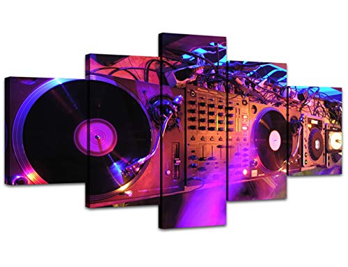 Dj Equipment Console Canvas Wall Art Modern Pictures For Home Artwork Painting Living Room Decor Prints Music Poster Electro Music And Mixer Bar Decoration Framed Ready To Hang(50''Wx26''H) #TOP15