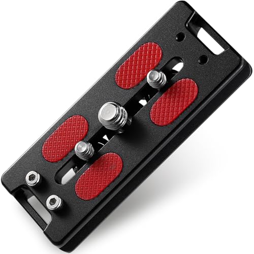 Haoge HQR-90 Arca-Platten für Stativ-Kugelkopf 90 mm universelle Arca-Swiss-Schnellwechselplatte für Stativ-Kugelkopf mit handverstellbarer Edelstahlschraube von 1/4 Zoll und 3/8 Zoll integriertem
