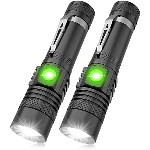 iToncs LED Torch Rechargeable, Torch Super Bright USB Rechargeable Torch Flashlight, Zoomable, Water Resistant, Small Pocket Torch for Camping Hiking Cover