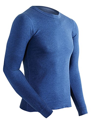 ColdPruf Men's Authentic Dual Layer Long Sleeve Wool Plus Crew Neck Base Top, Navy, 3X-Large