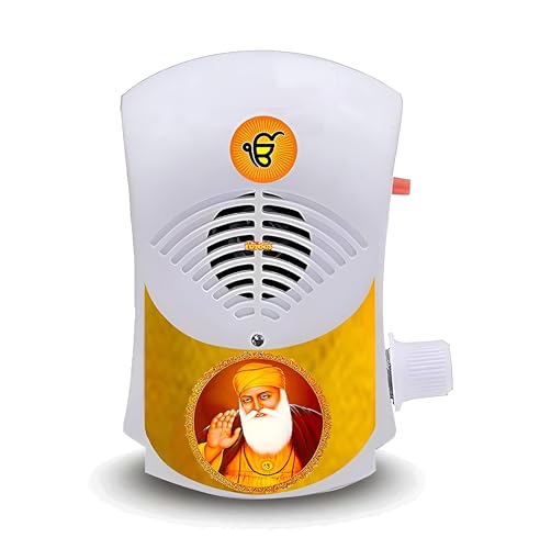 Image of Sikh Mantra Chanting Box with LED Light | Satnam Waheguru Simran Audio Player | Ek Omkar Satnam Gurbani Chant Device | Meditation Speaker for Peace, Home, Temple & Office Devotion