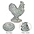 Chadechimo Rooster Statue Chicken Figurine Cement Rooster Figurine Figurines Artwork for Outdoor, Backyard, Patio and Home Kitchen Decoration(Dark Blue)