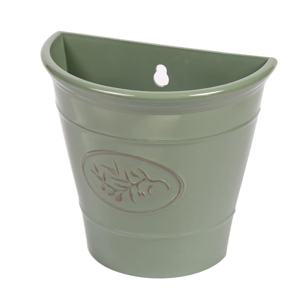 Yougarden Green Olive Wall Planter, 23Cm, Plastic Hanging Pot, Ready To Plant, For Garden Colour