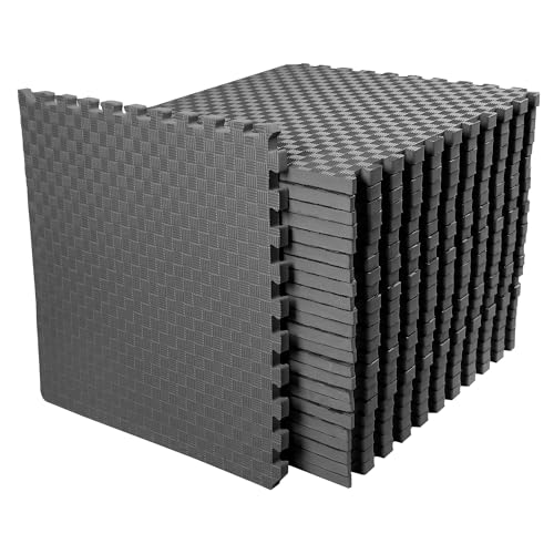 BalanceFrom - Tapete de ejercicio de rompecabezas con azulejos entrelazados de espuma EVA para MMA, ejercicio, gimnasia y gimnasio en casa, suelo protector, 1 pulgada de grosor, 72 pies cuadrados,