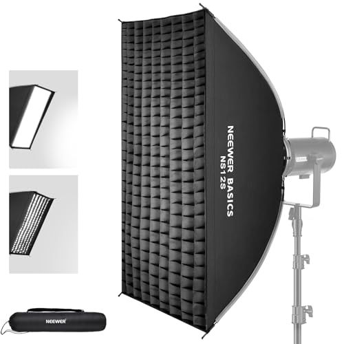 NEEWER BASICS Prostokątny zestaw softbox, 61 cm x 89 cm, szybkie odpinanie, pasek mocujący Bowens, miękki dyfuzor światła, kompatybilny z Godox, kompatybilny z Aputure Studio Photography Oświetlenie