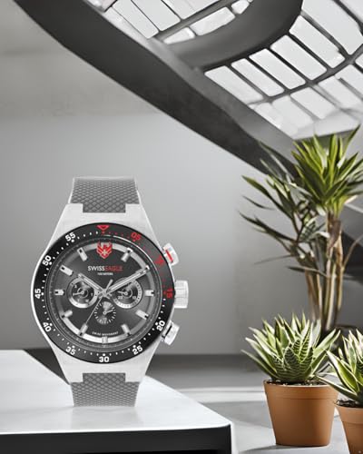 Image of Swiss Eagle Premium Swiss-Made Multifunction Watch for Men with Quartz Movement, Silicon Belt, Metal Case
