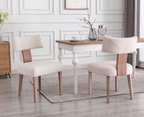 EALSON-Mid-Century-Modern-Dining-Chairs-Set-of-2-Linen-Upholstered-Kitchen-Chairs-with-Wood-Legs-and-Curved-Back-Farmhouse-Dining-Room-Chairs-Accent-Side-Chairs-for-Living-Dining-Room-Beige EALSON Mid Century Modern Dining Chairs Set of 2 Linen Upholstered Kitchen Chairs with Wood Legs and Curved Back Farmhouse Dining Room Chairs Accent Side Chairs for Living Dining Room Beige