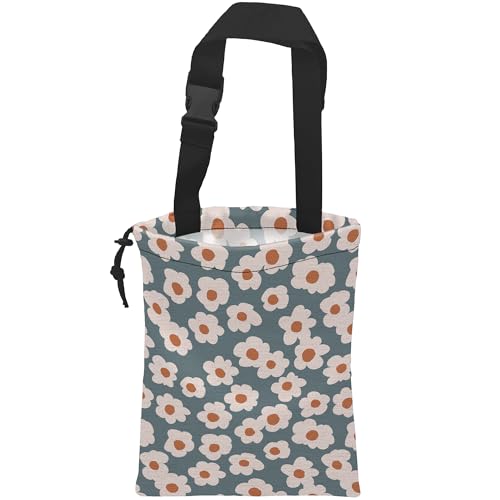 Image of Car Trash Bag Hanging White Daisy Car Trash Can Waterproof Garbage Bag Hanging for Car Back Seat