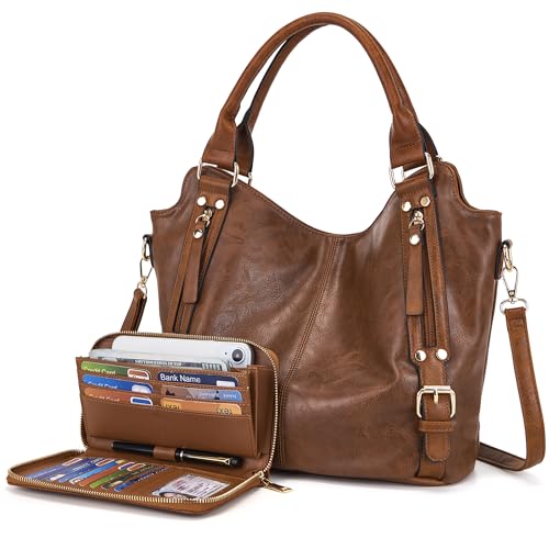 Image of Crossbody Bags for Women Large Hobo Purse Shoulder Handbag Wallet Set 2PCS | Soft PU Leather,Total 9 Pockets,Large Capacity,with a Spacious Functional Wallet,Detachable Shoulder Strap,Stylish Design