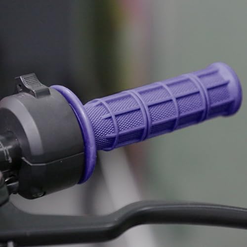 Image of BELOMI Motorcycle Hand Grips, 2PCS 7 /8 inch 22mm 24mm Non-Slip Soft Rubber Handlebars, Comfortable Motorbikes Handle Replacement Protection Accessories, Universal for Dirt Bike, Off Road, ATV(Purple)
