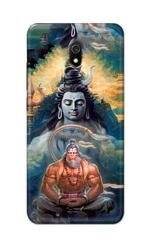Image of PRINTFIDAA Printed Hard Back Cover Case for Mi Redmi 8A Back Cover (Lord Shiva and Hanuma) -112