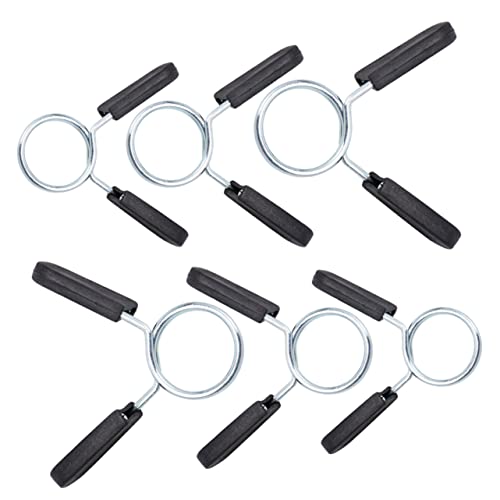 ibasenice 6 Pack Spring Clip Collars Barbell Spring Clamp Easy to Use for Weightlifting Cross Fit