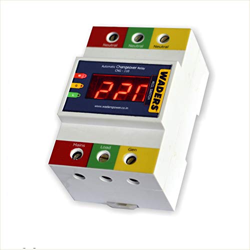Image of WADERS Automatic Changeover For Generator, Solar Plant & Inverter Supply With Current Limiter ACCL (EB - 25A, Gen /UPS - 15A)