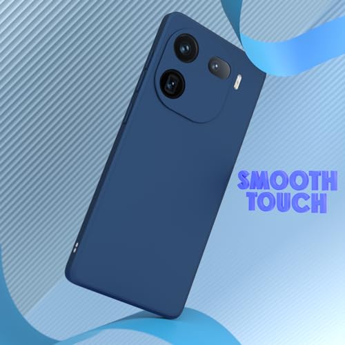 Image of Outlouders Back Cover for iQOO 12 5G | Camera Protection | Durable Soft Matte Silicone Bumper Case (Blue)