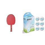 JOOLA Tischtennisschläger ROSSKOPF Attack Tischtennis-Schläger ITTF Zulassung für Fortgeschrittene Spieler-5fach, 1,8 MM Schwamm & Tischtennisbälle TT Outdoor Selektierte 40+mm Weiss, 40 mm