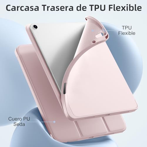 Funda iPad Air 13 con porta lápiz rosa m4 m3 soporte multiángulo delgada 3