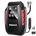 Compresor de Aire, Winzwon Eléctrico Portátil Bomba de Aire Inflador Coches Eléctrico con Manómetro 12V 150PSI con LED Luces de Emergencia Para Automóvil Bicicleta Motocicleta (rojo)
