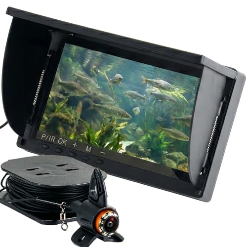 Nmgorkq Underwater Fishing Camera 1080P: DVR-32GB 6 HD OLED Display Fish Finder with 2000nit Brightness 10 000mAh Battery 220Wide-Angle IR/Waterproof Camera 82Ft Cable for Ice Lake Boat Fish
