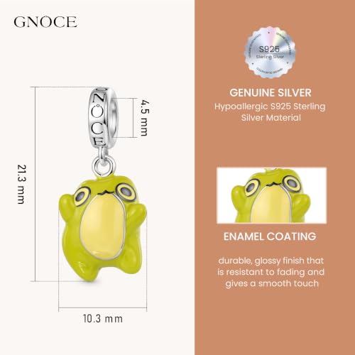Image of GNOCE Cute Dancing Frog Charm,Abi Toads Hug Bead 925 Sterling Silver /Silver Plated Dangle Charms Fit Bracelets & Necklace, Hand-Finished Keepsake Jewelry Gift for Women Men BBF