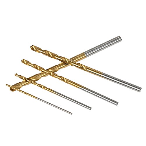 Gecheer 50 pcs HSS Chapeamento Titanium Torção Broca Set Sistema Métrico 1.0-3.0mm Aço De Alta Veloc