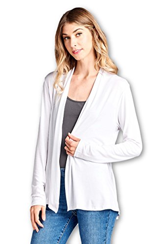 Image of Women Casual Open Front Long Sleeve Lightweight Softest Viscose Made from Bamboo Cardigan