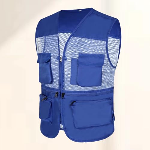 Cargo Vest for Men Lightweight Breathable Mesh Vest Zip Up Sleeveless Jacket Outdoor Volunteer Work Coat with Pockets2