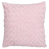 Paris Prix Atmosphera Créateur d'intérieur   Coussin Imitation Fourrure Bouclée 45x45cm Rose