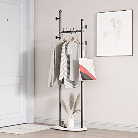 Smlttel Black Coat Rack with Marble Base Cover