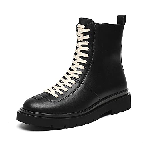 Lace Up Boots for Men Derby White Lace Height Increasing Elevator Cowhide Leather Anti-Slip Non Slip Stylish Formal Dress